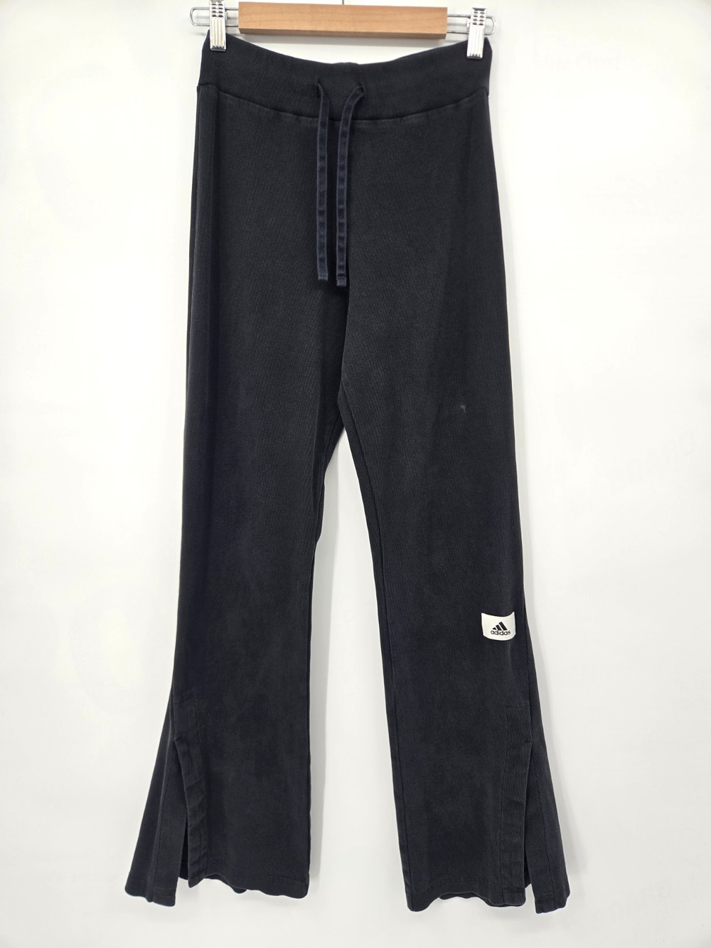 Adidas Lounge Ribbed Flared Split Leg Pants Y2K Sporty Chic Streetwear Size M